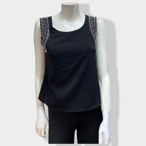 UNIQ Black Sleeveless Beaded Top‎